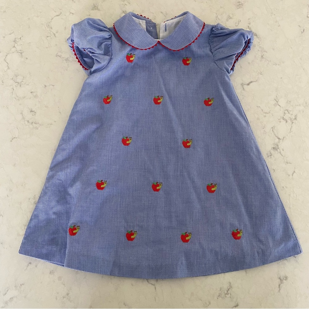 Blue Anavini Dress with Apples. Size 3T